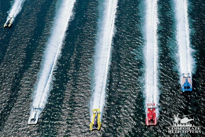 Aerial photography by helicopter