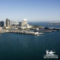 San Diego bay, featuring most of the skyline features.