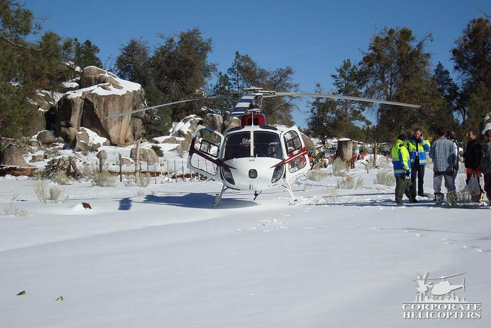 Snow rescue helicopter