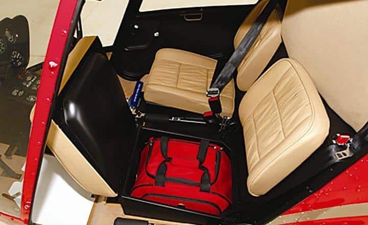 R22 Beta helicopter under seat storage