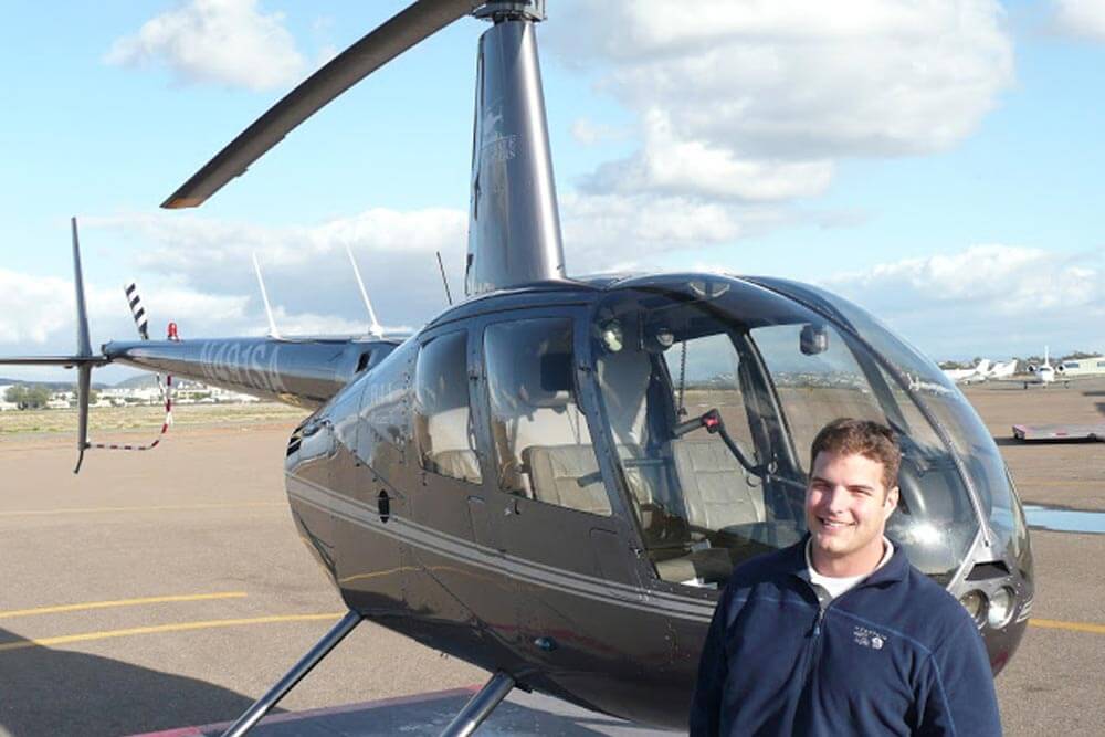 Helicopter flight school graduate