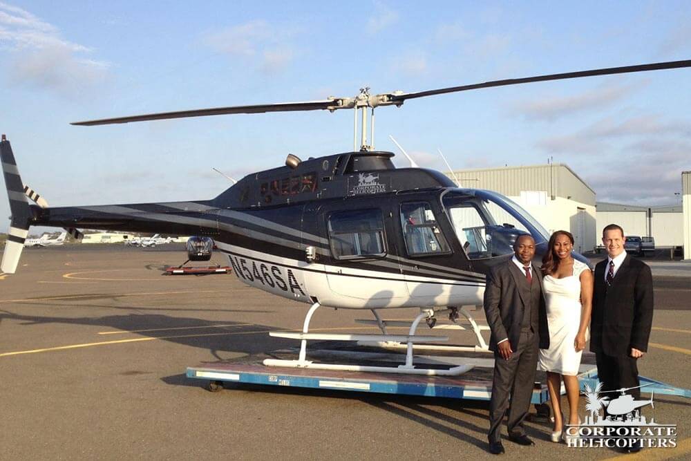 Helicopter marriage proposal and wedding