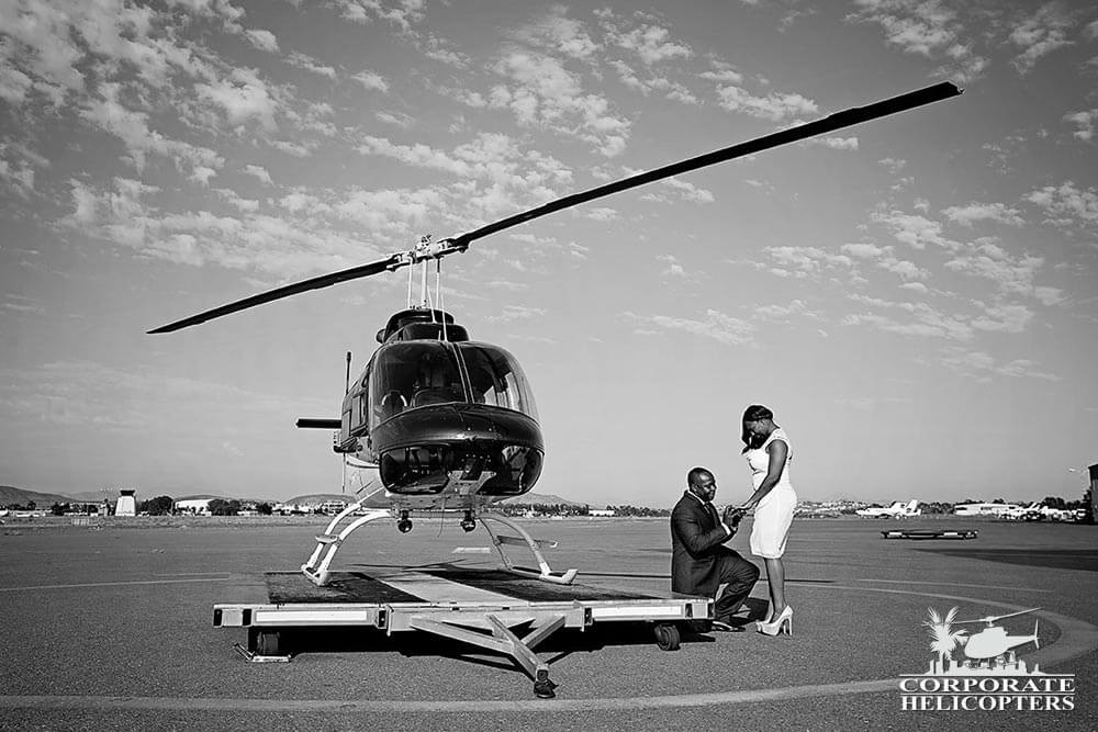 Helicopter marriage proposal and wedding