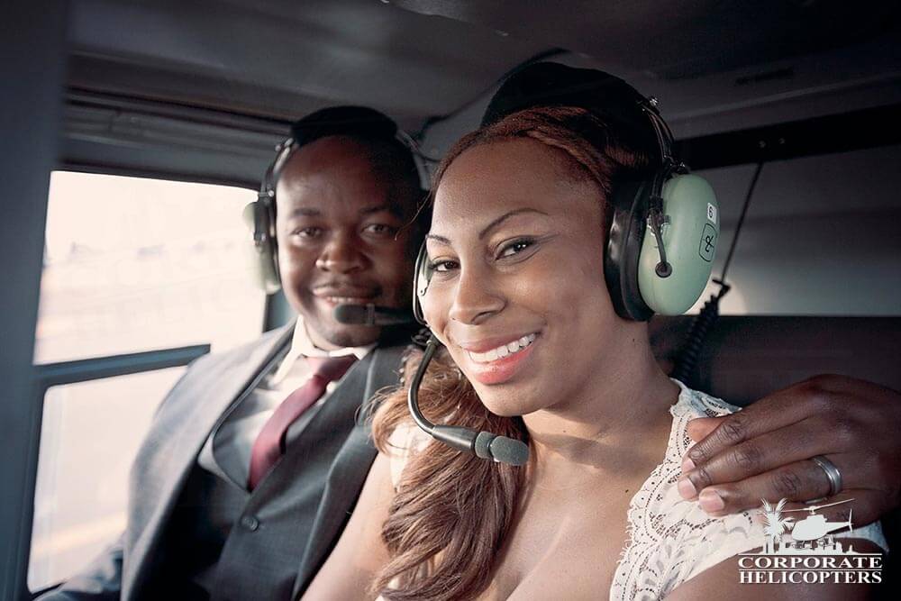 Helicopter marriage proposal and wedding
