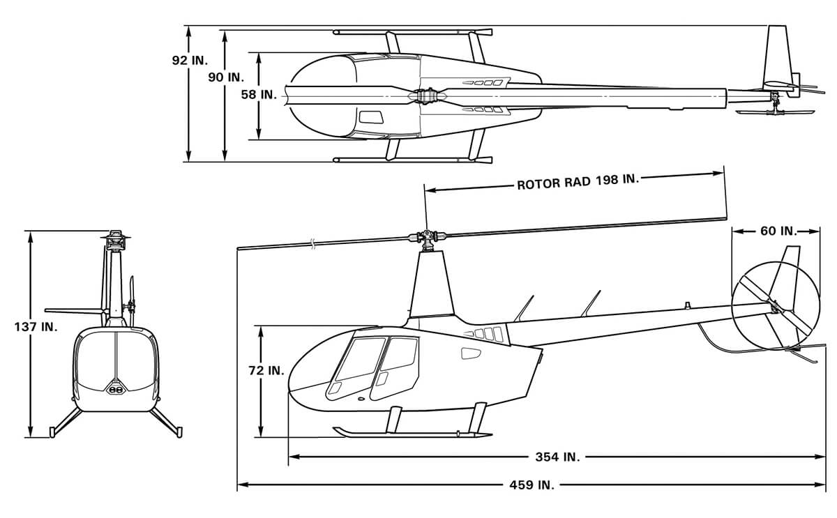Dimensions of the Robinson R66 Turbine